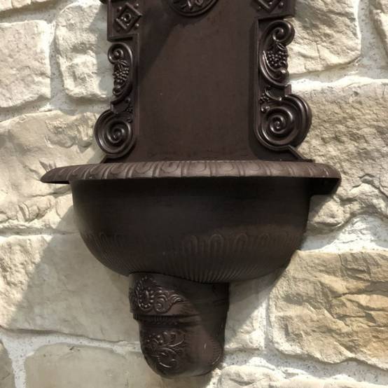Fontaine de jardin murale extérieur fonte aluminium marron 75x44cm Chemin de campagne - Image 4