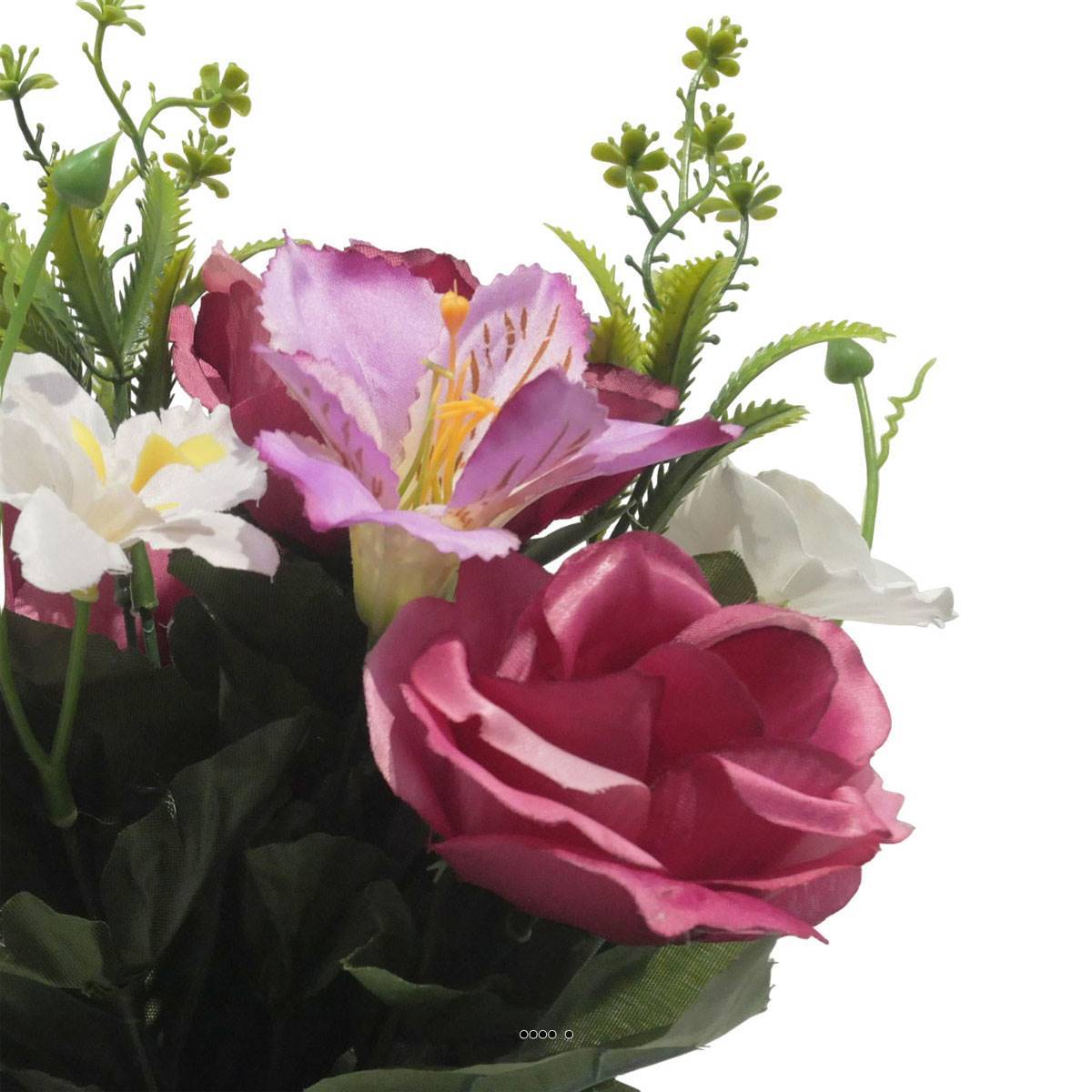 Artificielles - Pot pour les Tombes de Rose, Alstromeria et Orchidée artificiels pour la Toussaint Rose fushia - couleur: Rose fushia 730 - Image 3