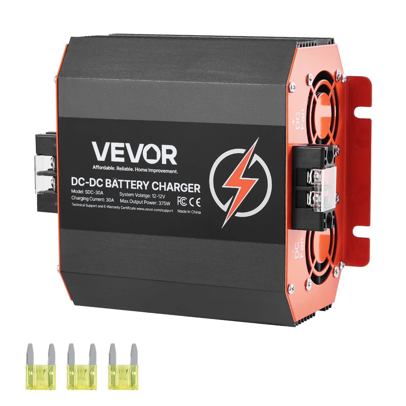VEVOR Chargeur batterie CC-CC 12 V 30 A, 375 W, plomb, lithium, AGM. Voitures, camping-cars.