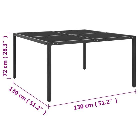 PANGIVO - Table de jardin acier et verre anthracite 130 x 130 x 72 cm - PANGIVO - Image 4