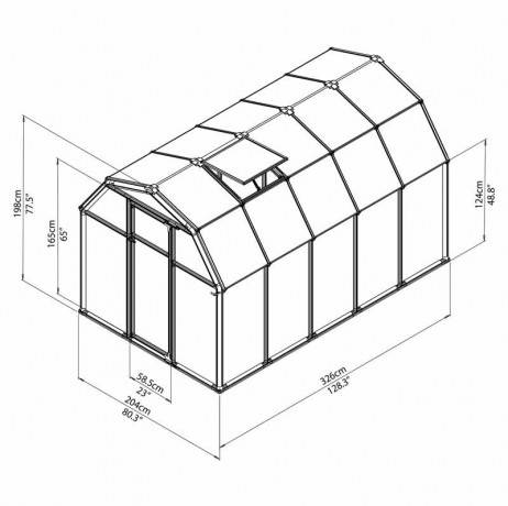 Canopia - Serre de jardin en polycarbonate Rion Eco Grow 6,65 m², Ancrage au sol Oui - Image 4