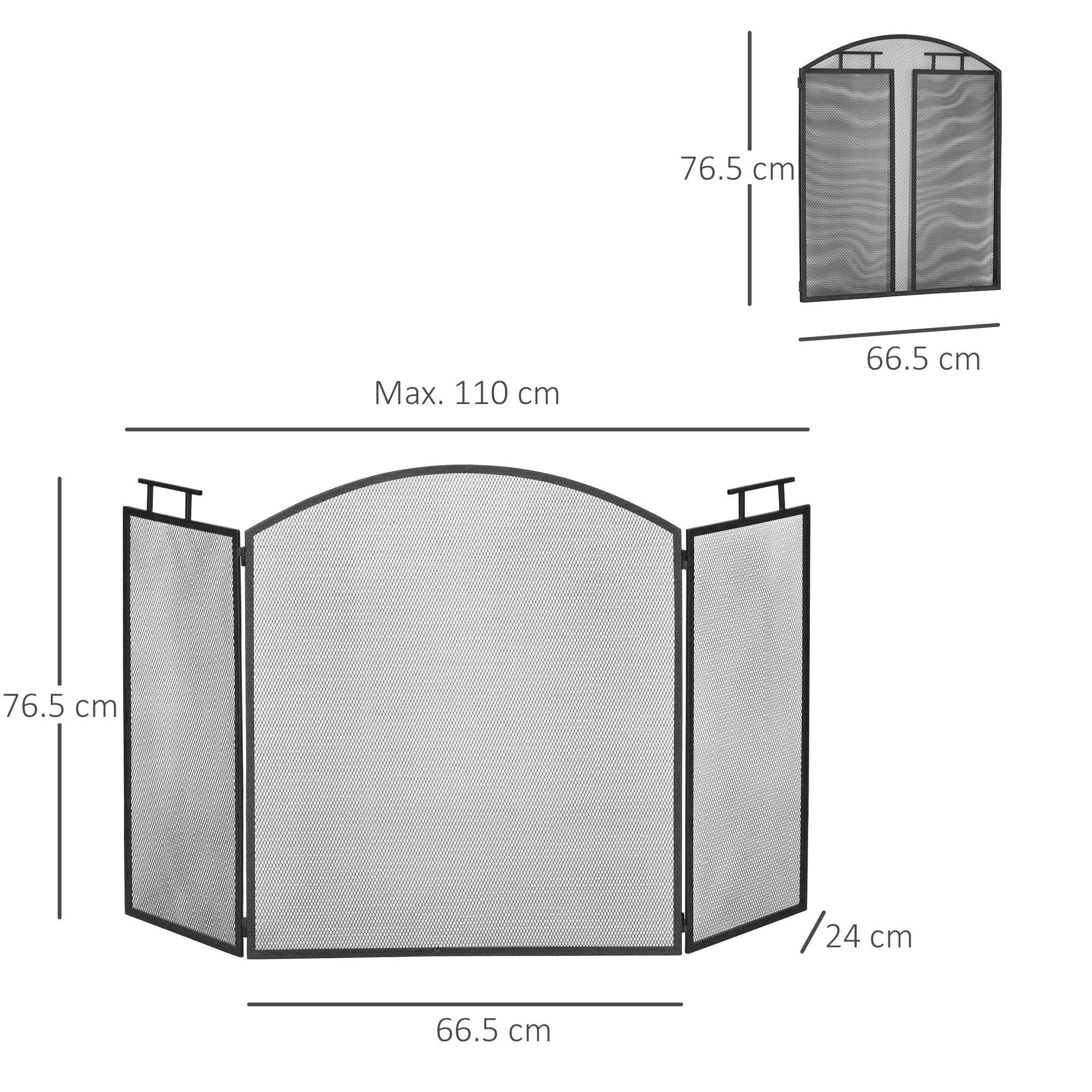 ComfortXL - Pare-feu de cheminée 3 panneaux en métal pliable 128cm sécurité enfant Noir – ComfortXL Outdoor Living - Image 3