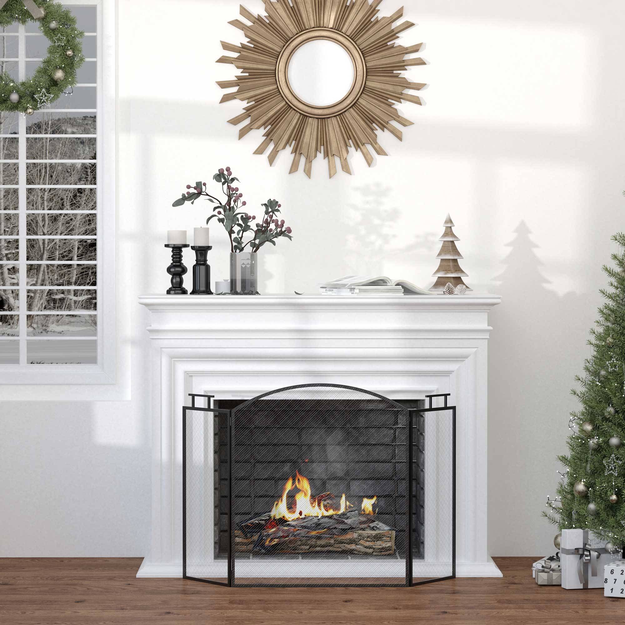 ComfortXL - Pare-feu de cheminée 3 panneaux en métal pliable 128cm sécurité enfant Noir – ComfortXL Outdoor Living
