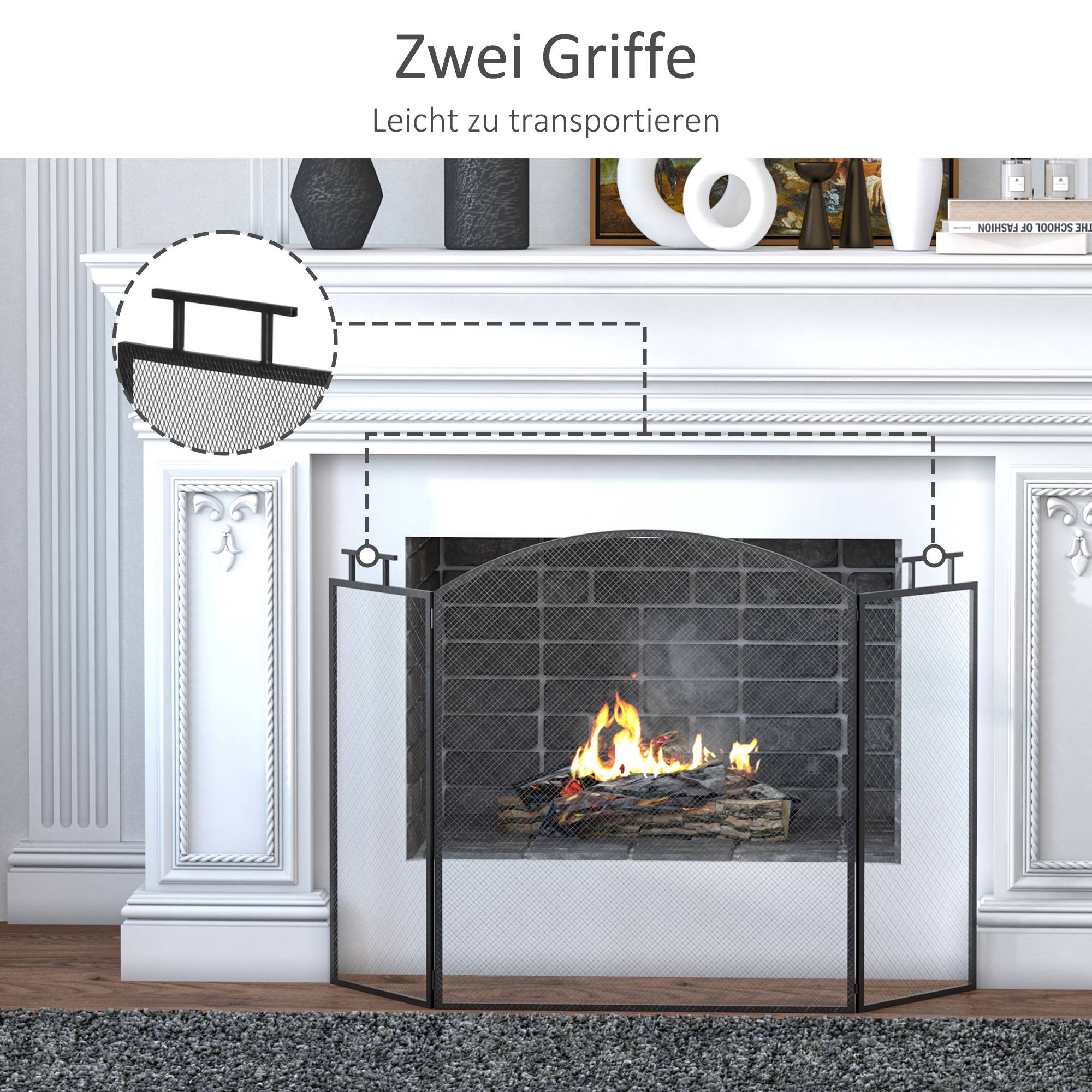 ComfortXL - Pare-feu de cheminée 3 panneaux en métal pliable 128cm sécurité enfant Noir – ComfortXL Outdoor Living - Image 6