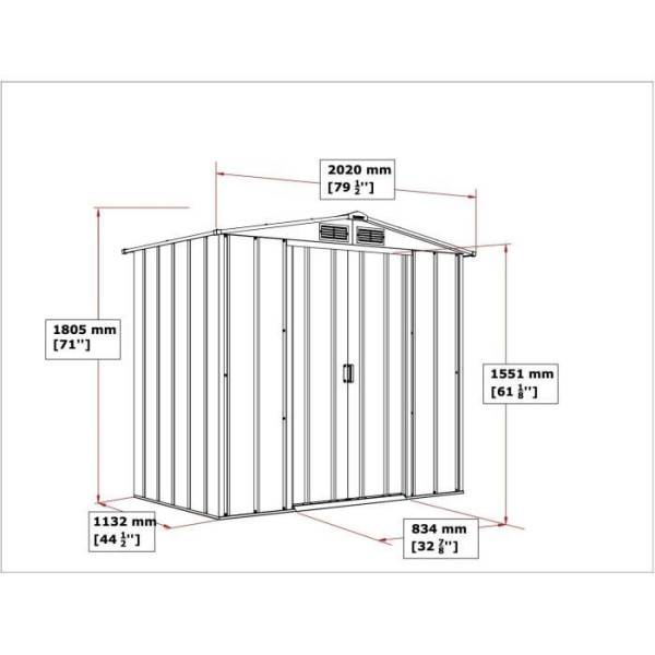 Duramax - Abri de jardin - Métal - DURAMAX - 2,47 m² - 0,33 mm - Anthracite - DUECO64PR - Image 6