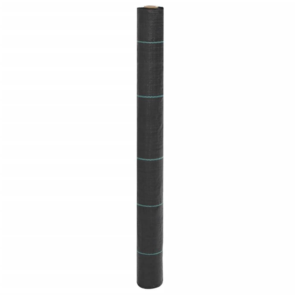 Bâche Anti-Mauvaises Herbes PP 100g/m² pour Aménagement Paysager et Potager 1x25 m Noir - ComfortXL Outdoor Living - Image 1