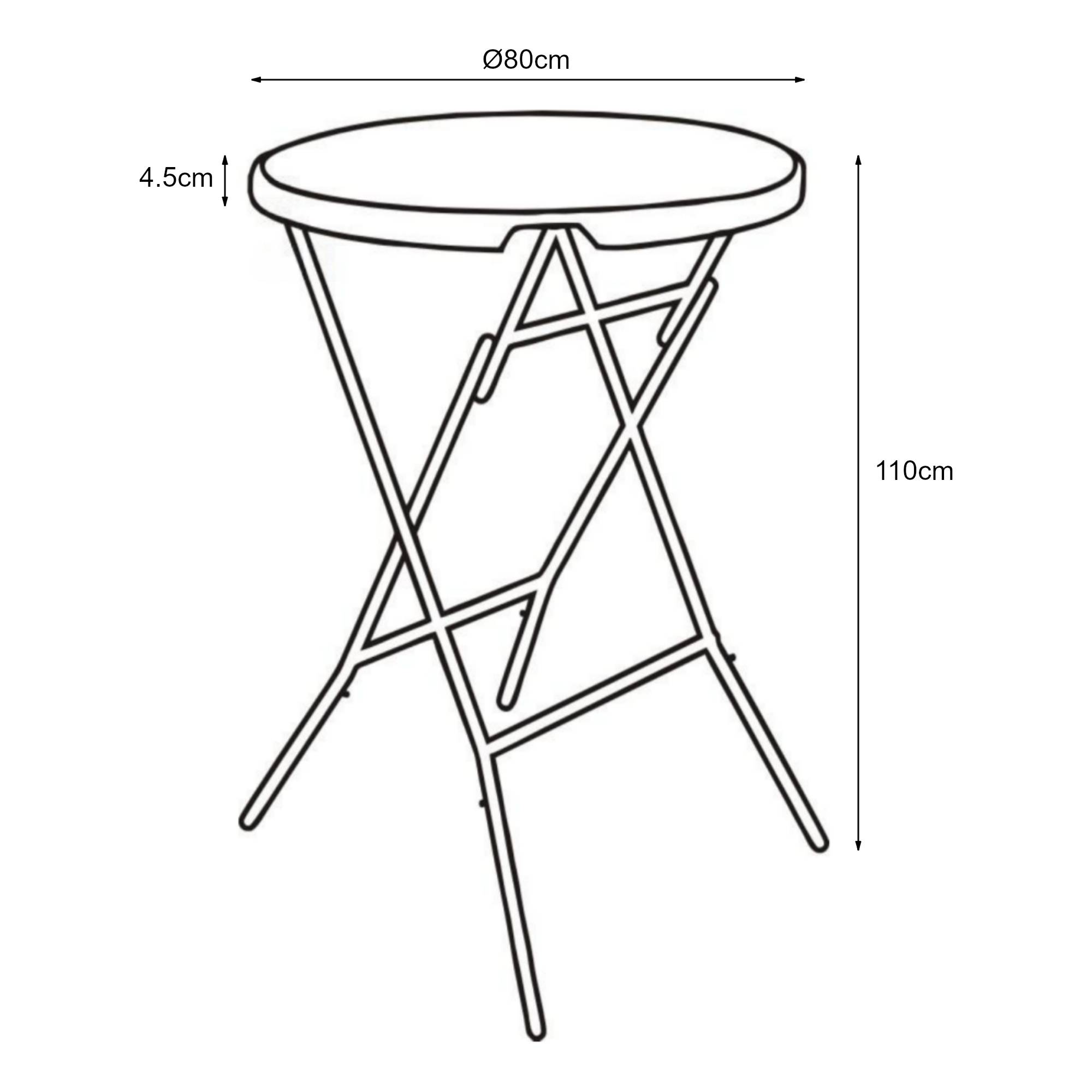 Table haute pliante Ljusnarsberg avec plateau rond 80 x 110 cm blanc [en.casa] - Image 4