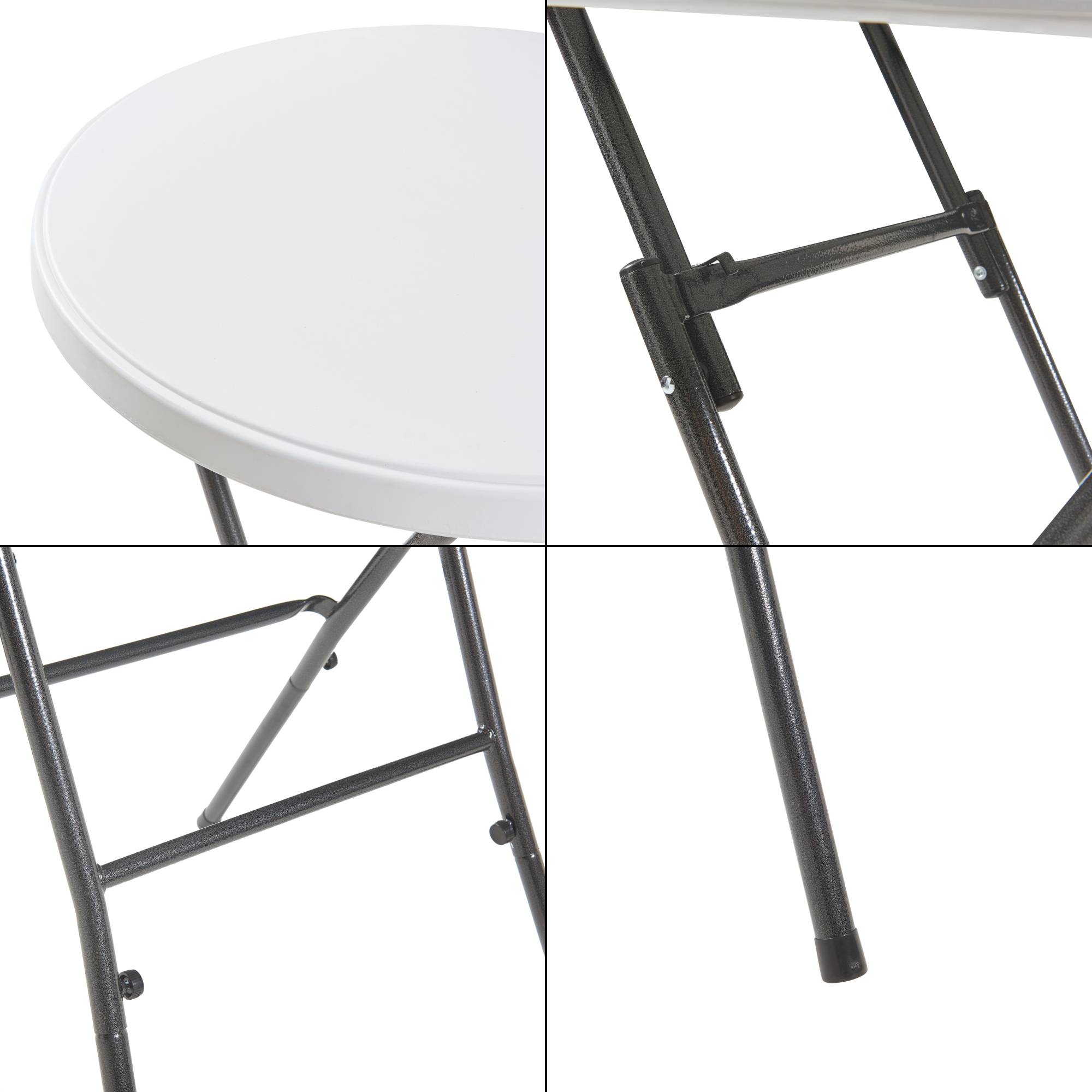 Table haute pliante Ljusnarsberg avec plateau rond 80 x 110 cm blanc [en.casa] - Image 7