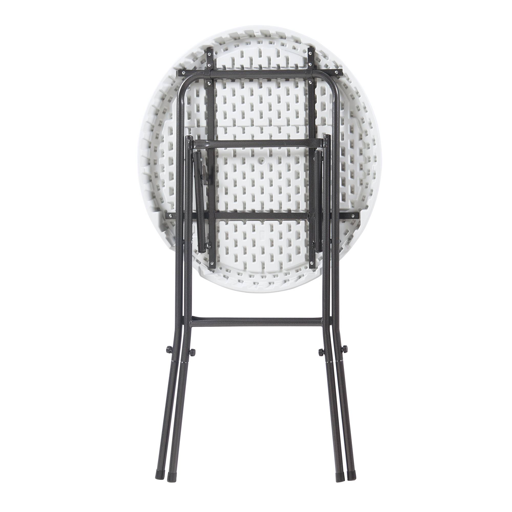 Table haute pliante Ljusnarsberg avec plateau rond 80 x 110 cm blanc [en.casa] - Image 6