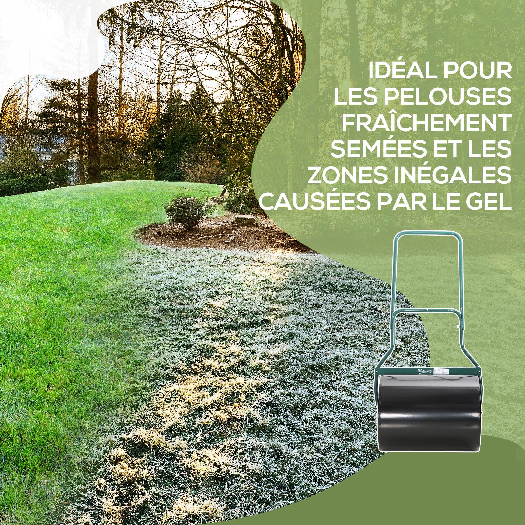 ComfortXL - Rouleau à gazon acier 50 cm noir et vert pour pelouse lestable 60 L eau ou sable - ComfortXL Outdoor Living - Image 5