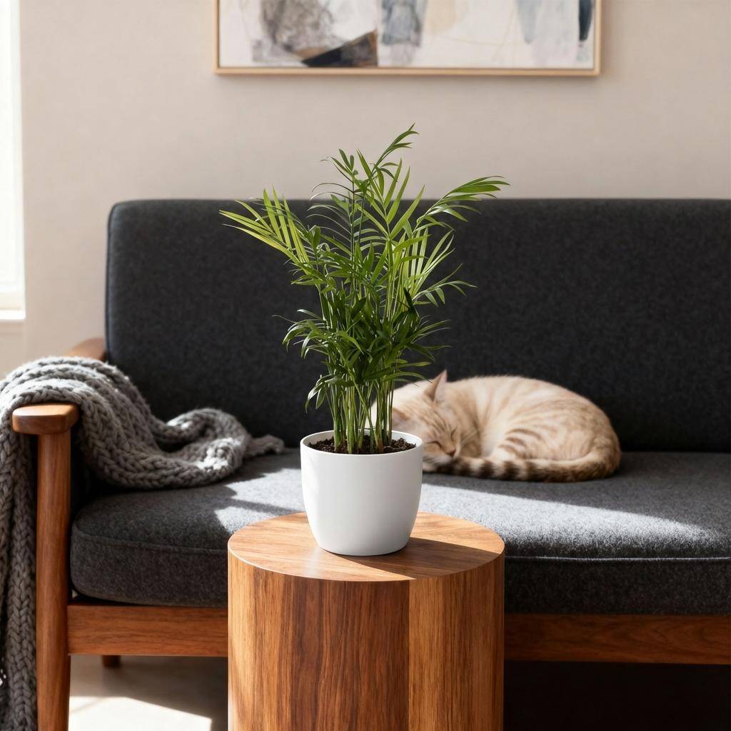 Chamaedorea elegans - Pet-friendly - Pot de 12cm - Hauteur 15cm - 4 plantes - Blanc - Plantes d'intérieur - Image 4