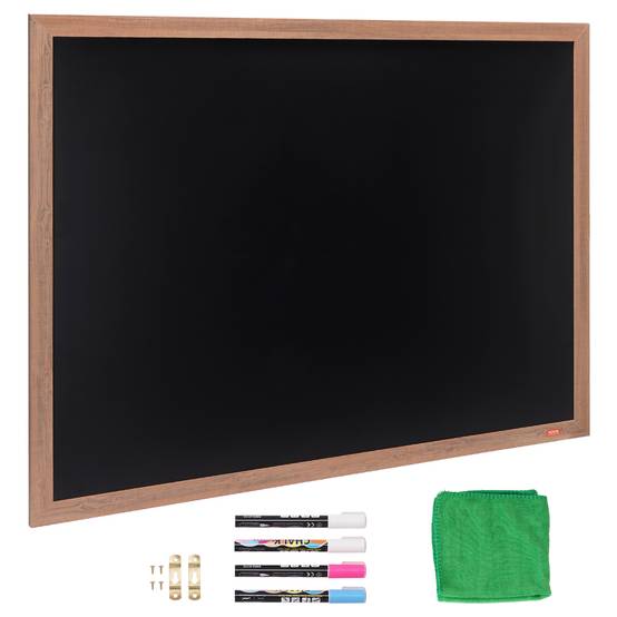 VEVOR Tableau noir magnétique 89x117 cm, cadre bois, 4 marqueurs. - Image 1