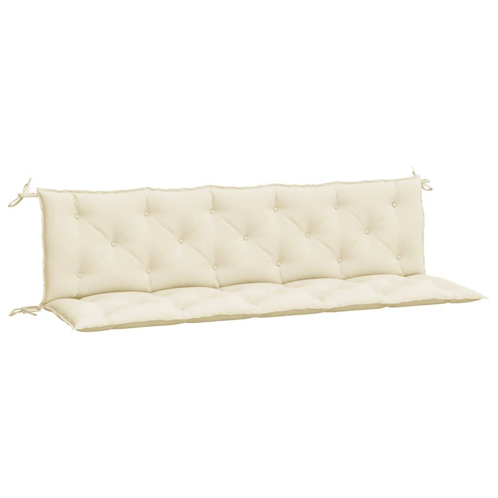 Lot de 2 Coussins de banc de jardin blanc crème tissu Oxford P128 - Image 1