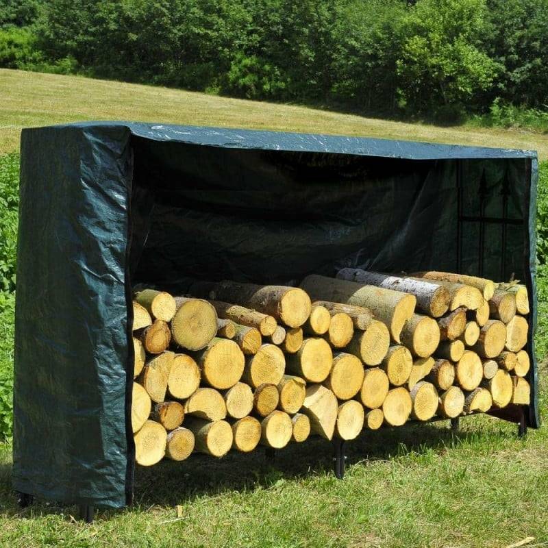 Sans Marque - Serre bûche en acier galvanisé avec bâche de protection - 200x115x36 cm - DIVERS - Image 4
