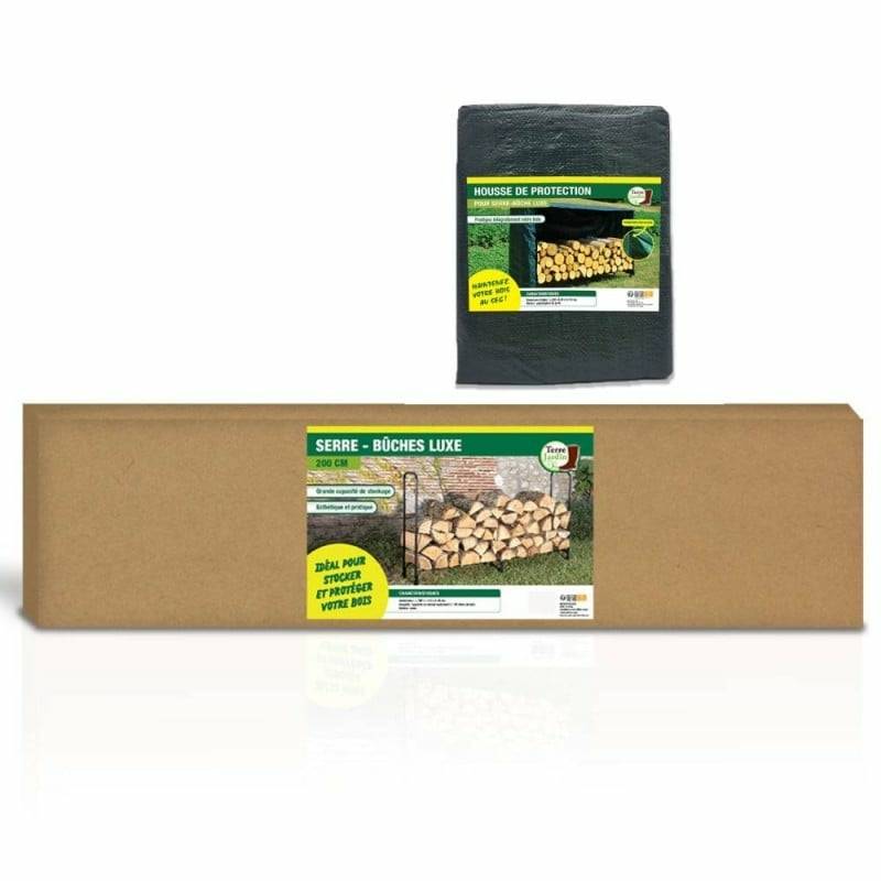 Sans Marque - Serre bûche en acier galvanisé avec bâche de protection - 200x115x36 cm - DIVERS - Image 6