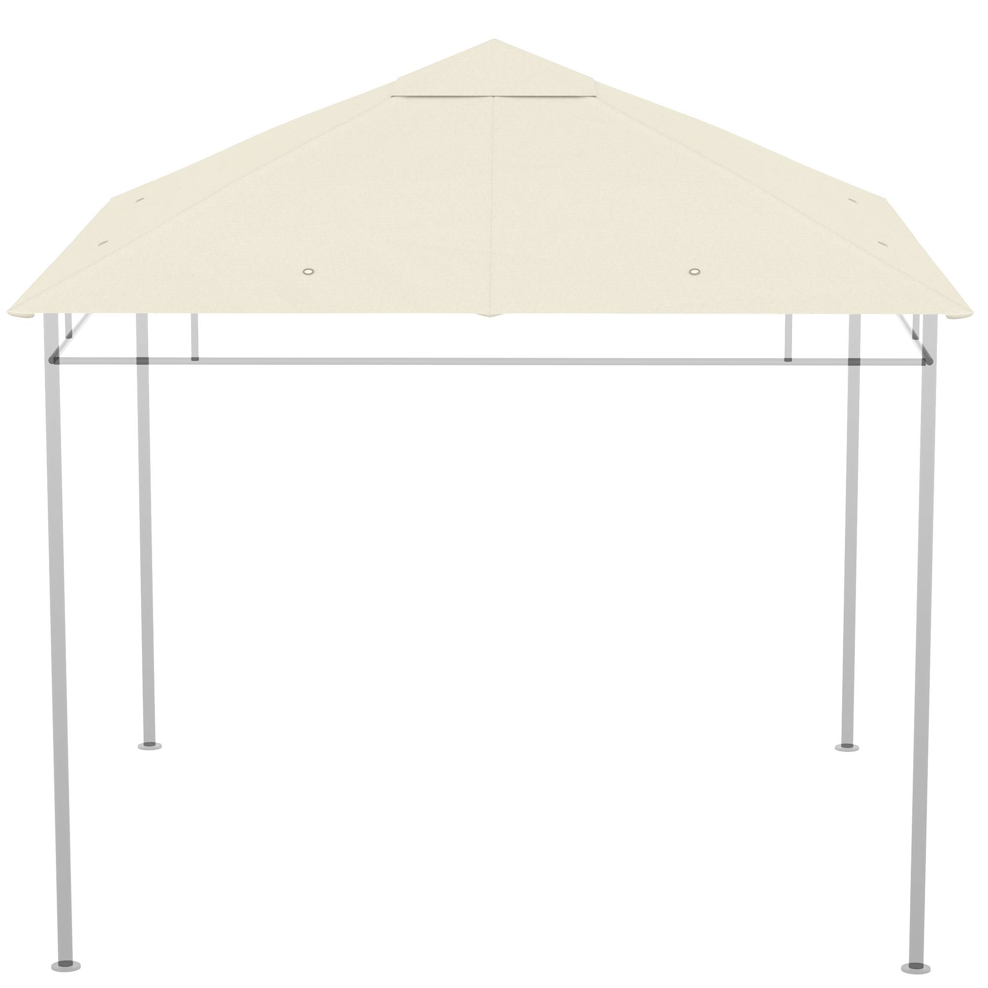 Toile de rechange pour pavillon tonnelle tente toit de remplacement gazebo de jardin polyester 180 g/m² 3 x 3 m crème - Image 2