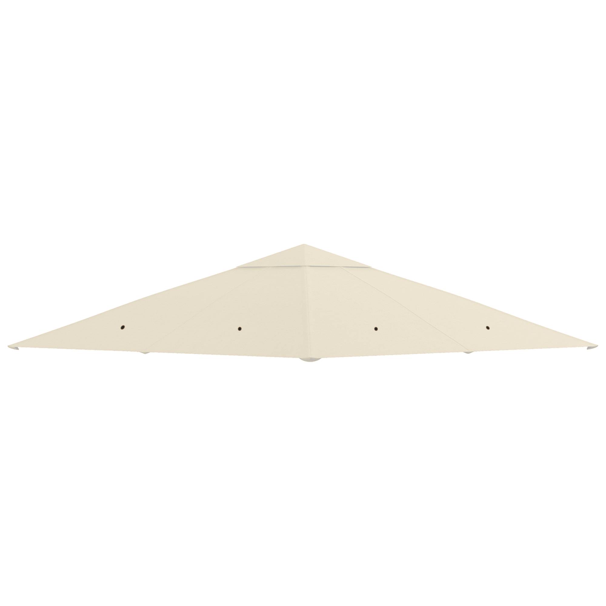 Toile de rechange pour pavillon tonnelle tente toit de remplacement gazebo de jardin polyester 180 g/m² 3 x 3 m crème - Image 1