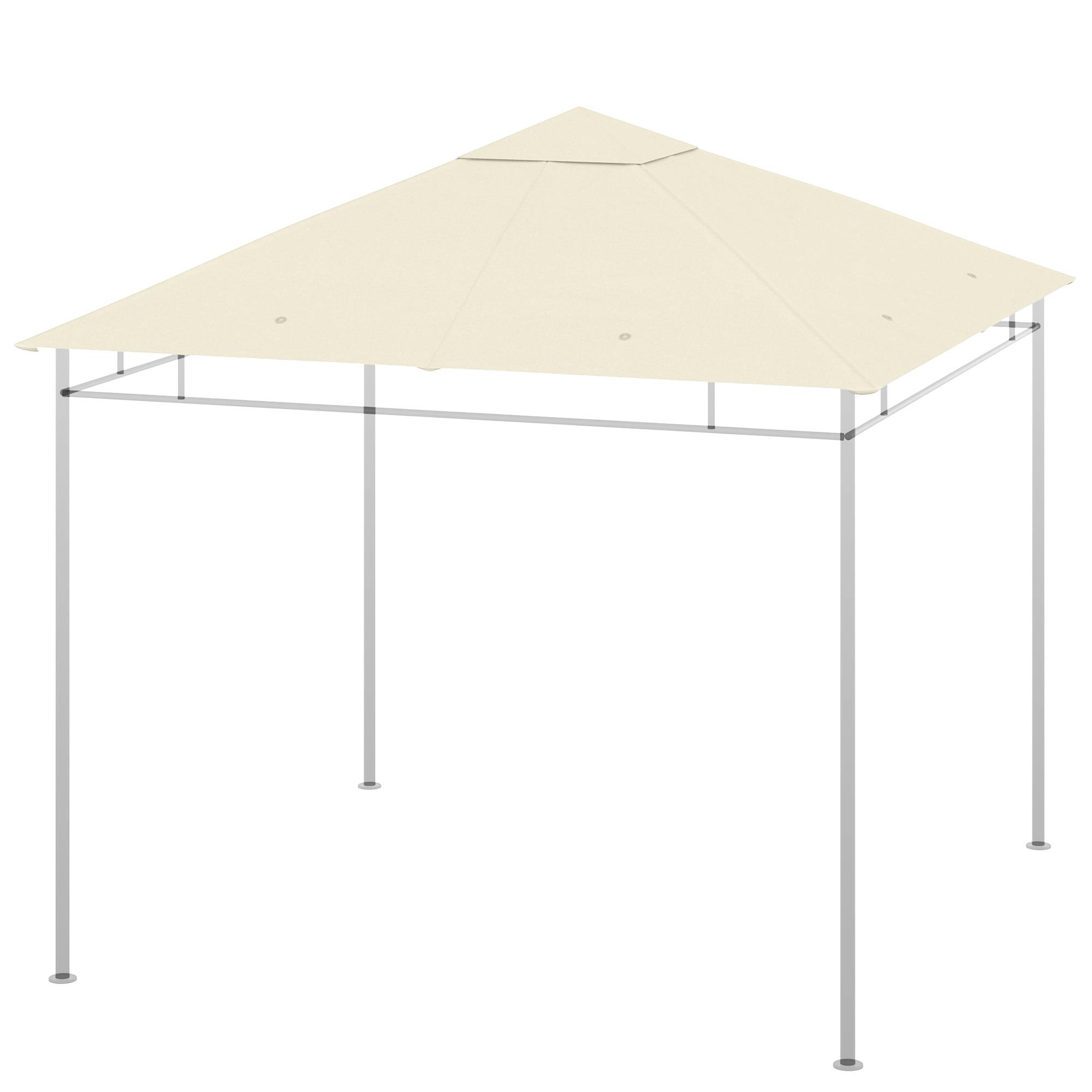 Toile de rechange pour pavillon tonnelle tente toit de remplacement gazebo de jardin polyester 180 g/m² 3 x 3 m crème - Image 10
