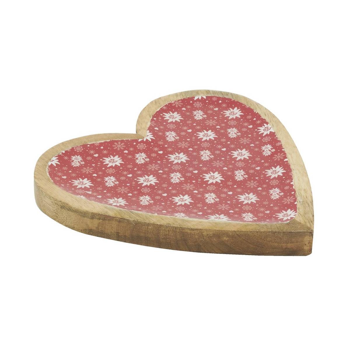 Aubry Gaspard - Plateau Coeur en manguier et résine décor Edelweiss - Image 1