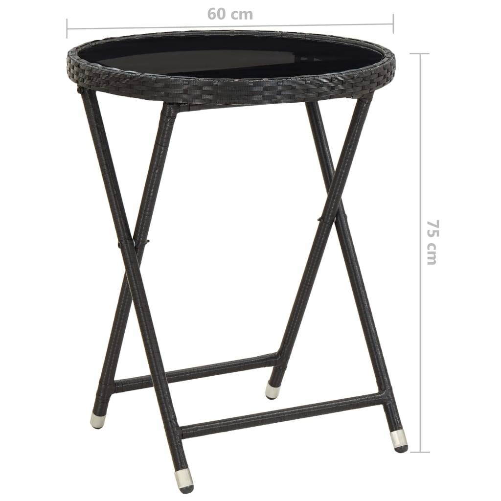 Vidaxl - Ensemble de bistro de jardin 3 pcs Résine tressée et verre Noir vidaXL 3058540 - Image 3