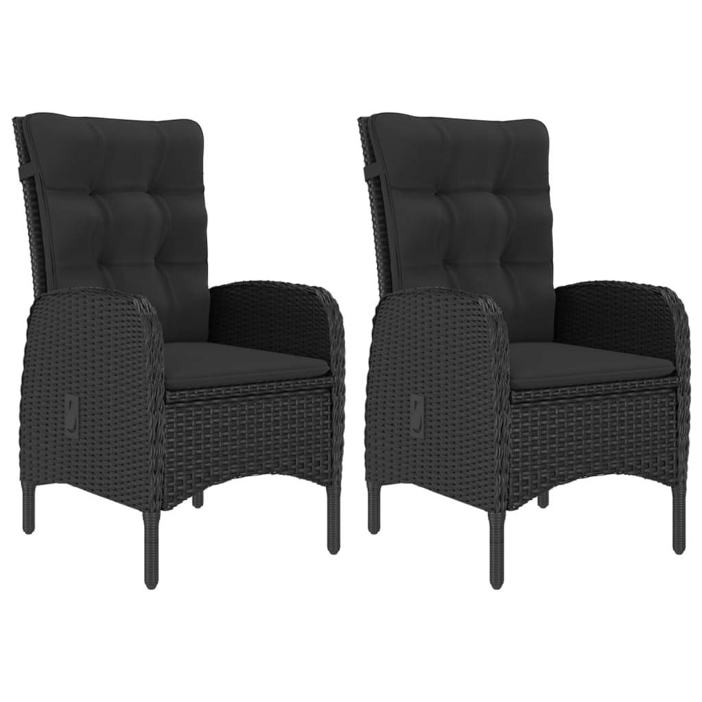 Vidaxl - Ensemble de bistro de jardin 3 pcs Résine tressée et verre Noir vidaXL 3058540 - Image 7