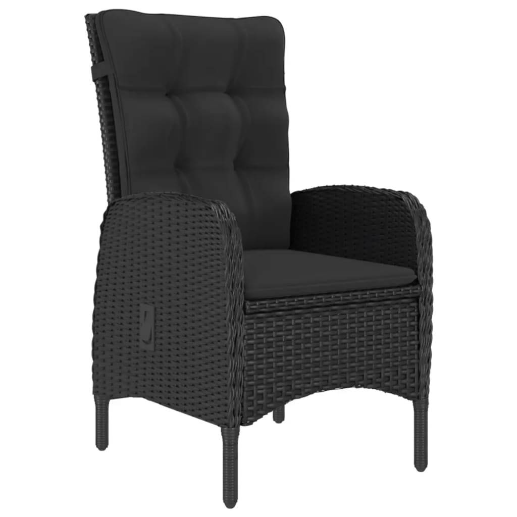 Vidaxl - Ensemble de bistro de jardin 3 pcs Résine tressée et verre Noir vidaXL 3058540 - Image 8