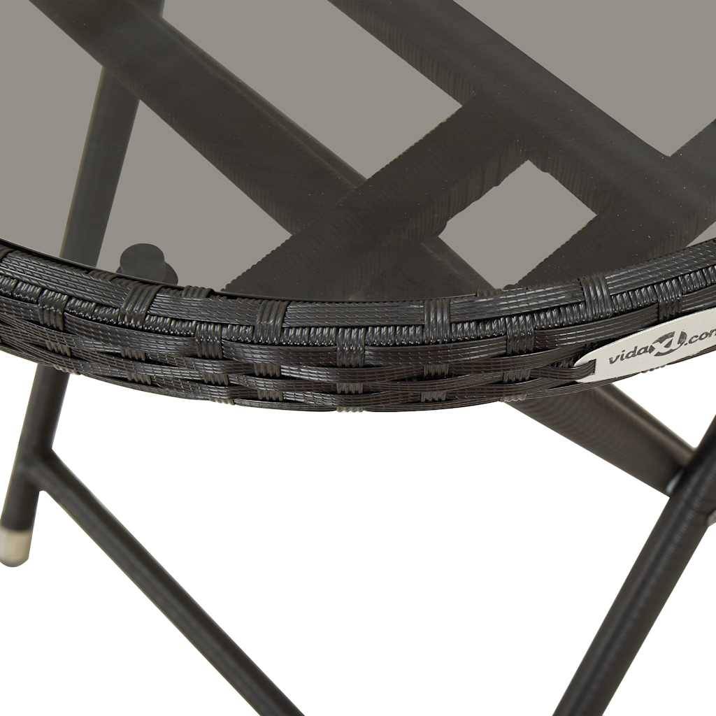 Vidaxl - Ensemble de bistro de jardin 3 pcs Résine tressée et verre Noir vidaXL 3058540 - Image 4