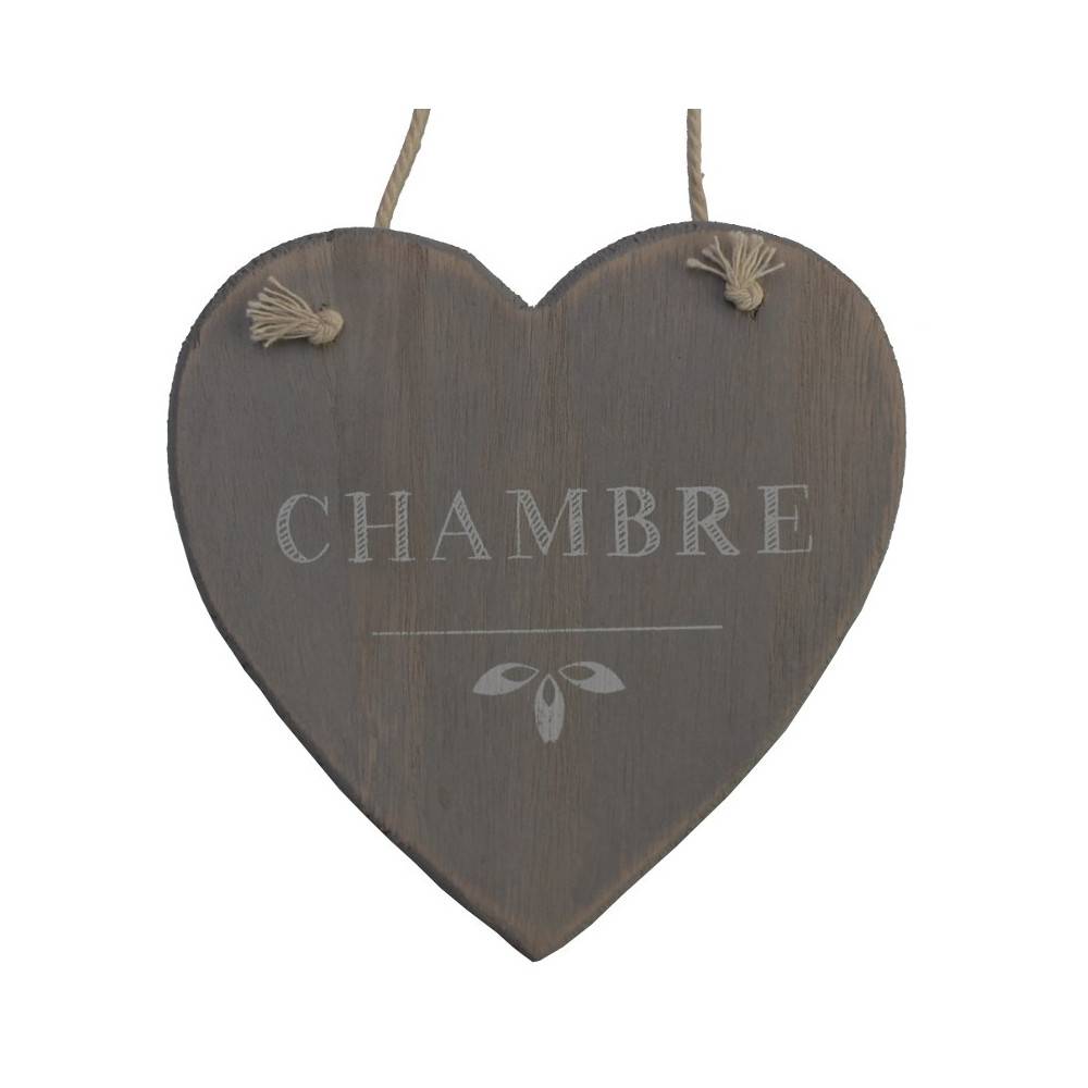 Plaque de porte décorative vintage chambre bois gris 13 cm Chemin de campagne