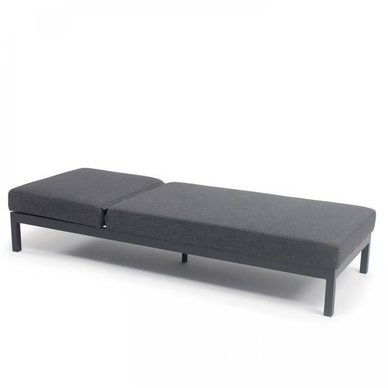 Oviala - Lot de 2 bains de soleil inclinable en aluminium gris anthracite Galapagos - Oviala - Image 4