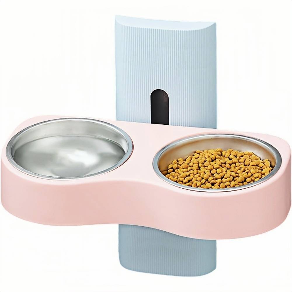 Gamelles Pour Chiens Et Chats Amovibles Facile à Nettoyer, Construction Robuste Résistante au Basculement Rose - Lytech - Image 1