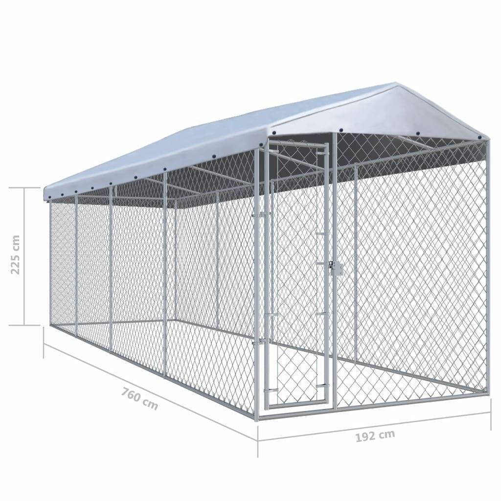 Helloshop26 - Chenil extérieur cage enclos parc animaux chien extérieur avec toit pour chiens 760 x 190 x 225 cm - Image 2