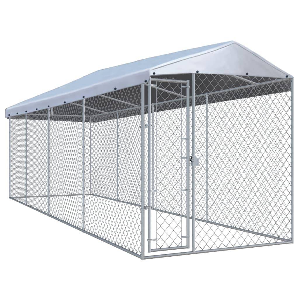 Helloshop26 - Chenil extérieur cage enclos parc animaux chien extérieur avec toit pour chiens 760 x 190 x 225 cm - Image 1