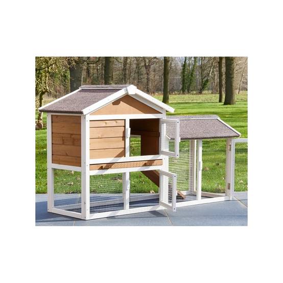 Cage Clapier Enclos lapin Extérieur en bois Haute Qualité pour lapins petits animaux- Modèle : 086 Belle cour 146x50x86cm(LxPxH) - Image 5