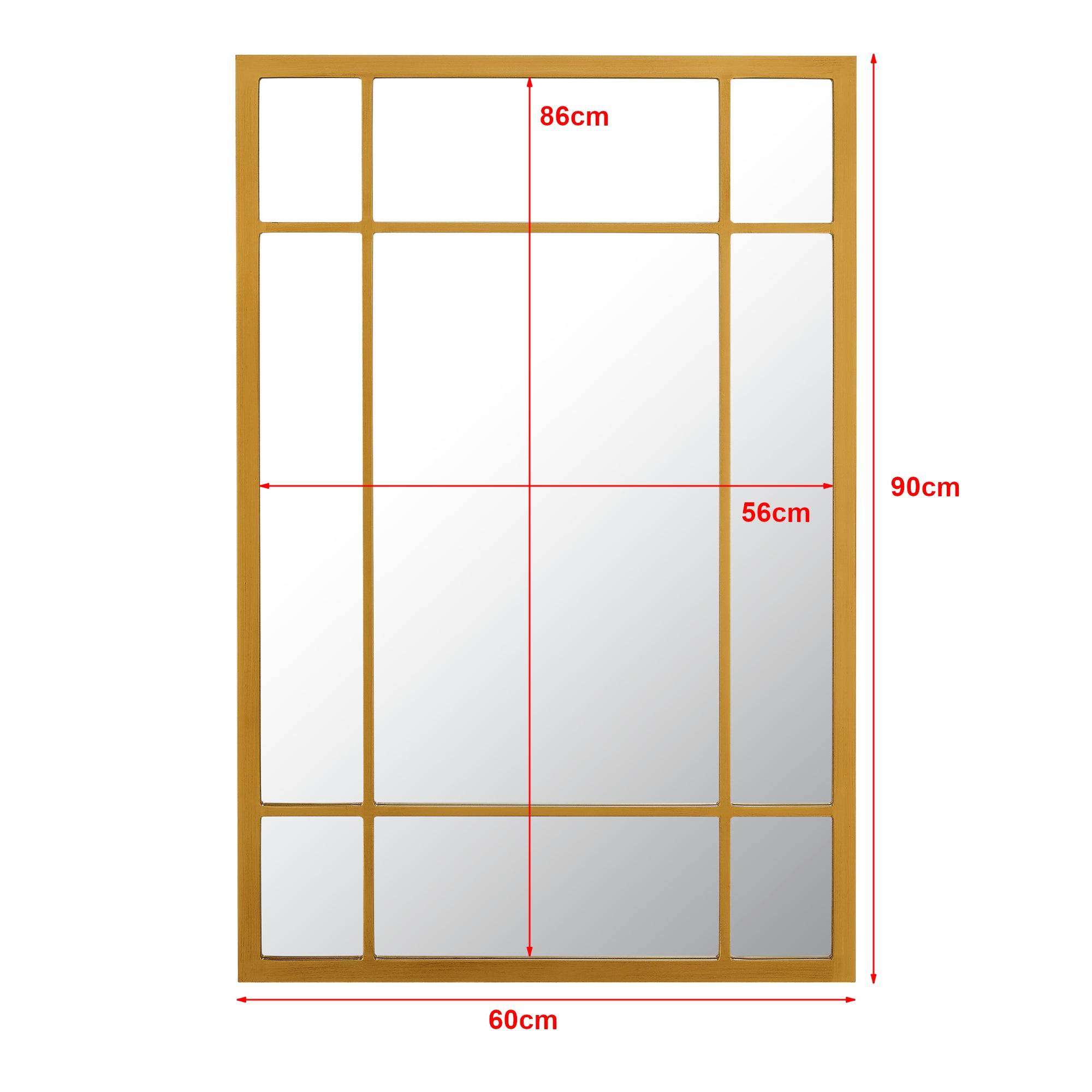 Miroir mural rectangulaire 90 x 60 cm or - Image 2