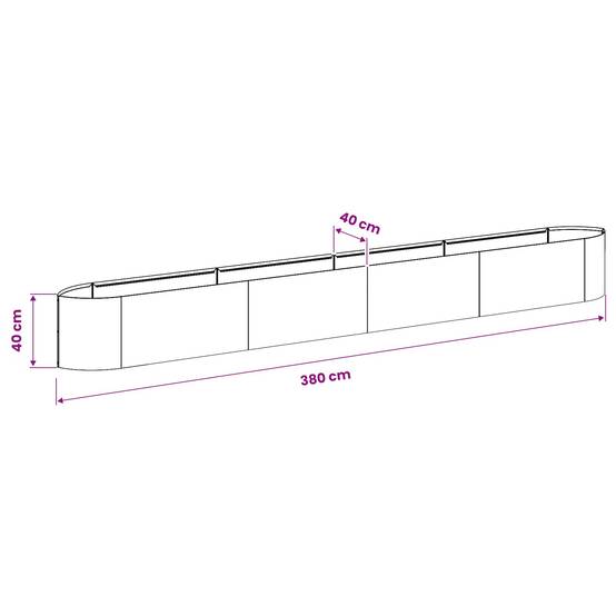 ComfortXL - Jardin Surélevé Acier Potager Urbain Culture Plantes Herbes 380x40x40cm Anthracite - ComfortXL Outdoor Living - Image 8