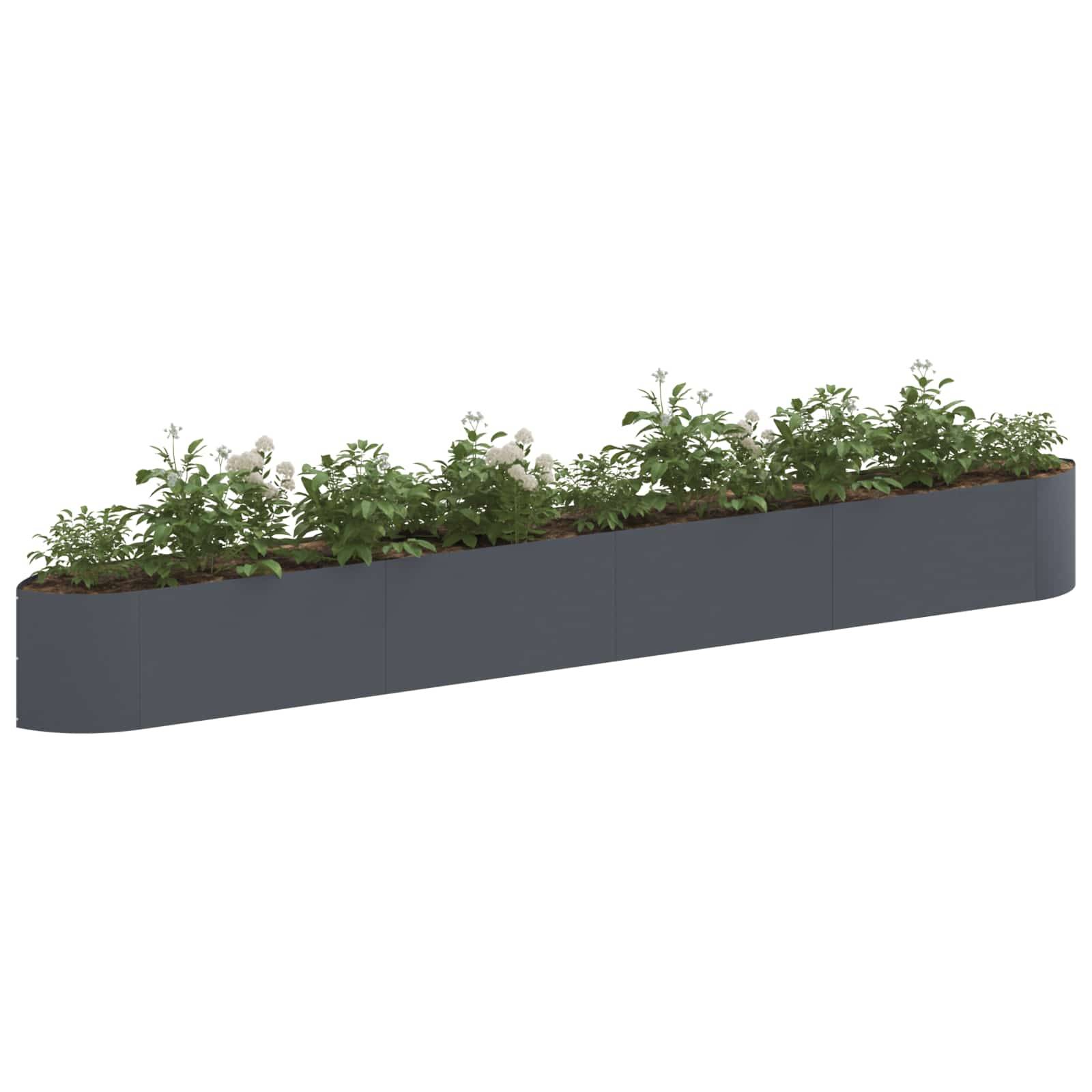 ComfortXL - Jardin Surélevé Acier Potager Urbain Culture Plantes Herbes 380x40x40cm Anthracite - ComfortXL Outdoor Living - Image 3