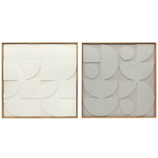 ComfortXL - Décoration murale 3D bois MDF salon couloir design géométrique lot 2 80x80cm blanc - ComfortXL Outdoor Living - Image 2