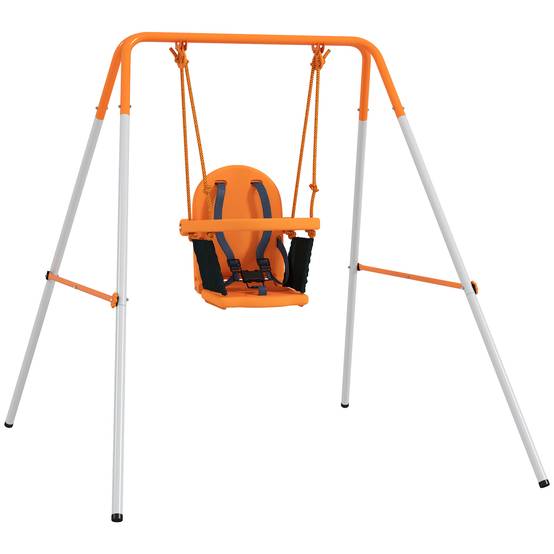 Colonne bébé orange structure acier sangle de sécurité charge max 25kg usage extérieur - Image 2