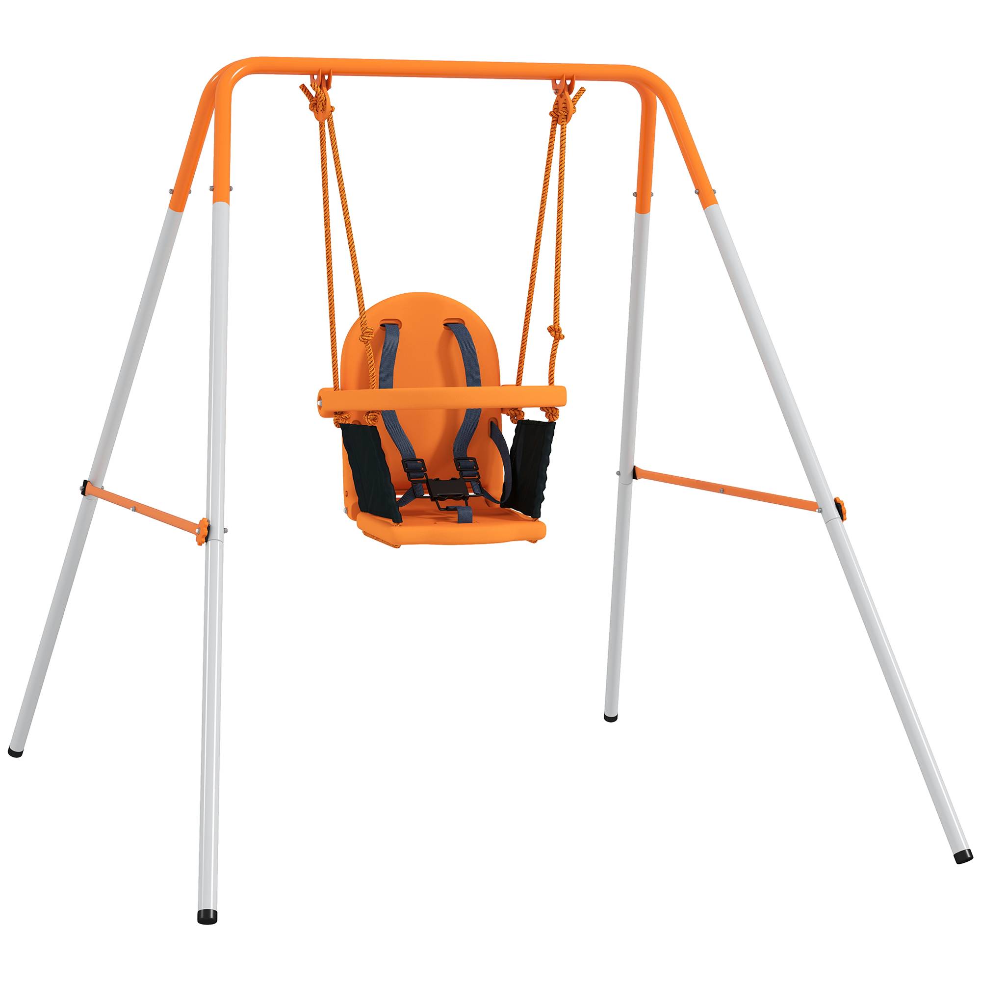 Colonne bébé orange structure acier sangle de sécurité charge max 25kg usage extérieur - Image 2