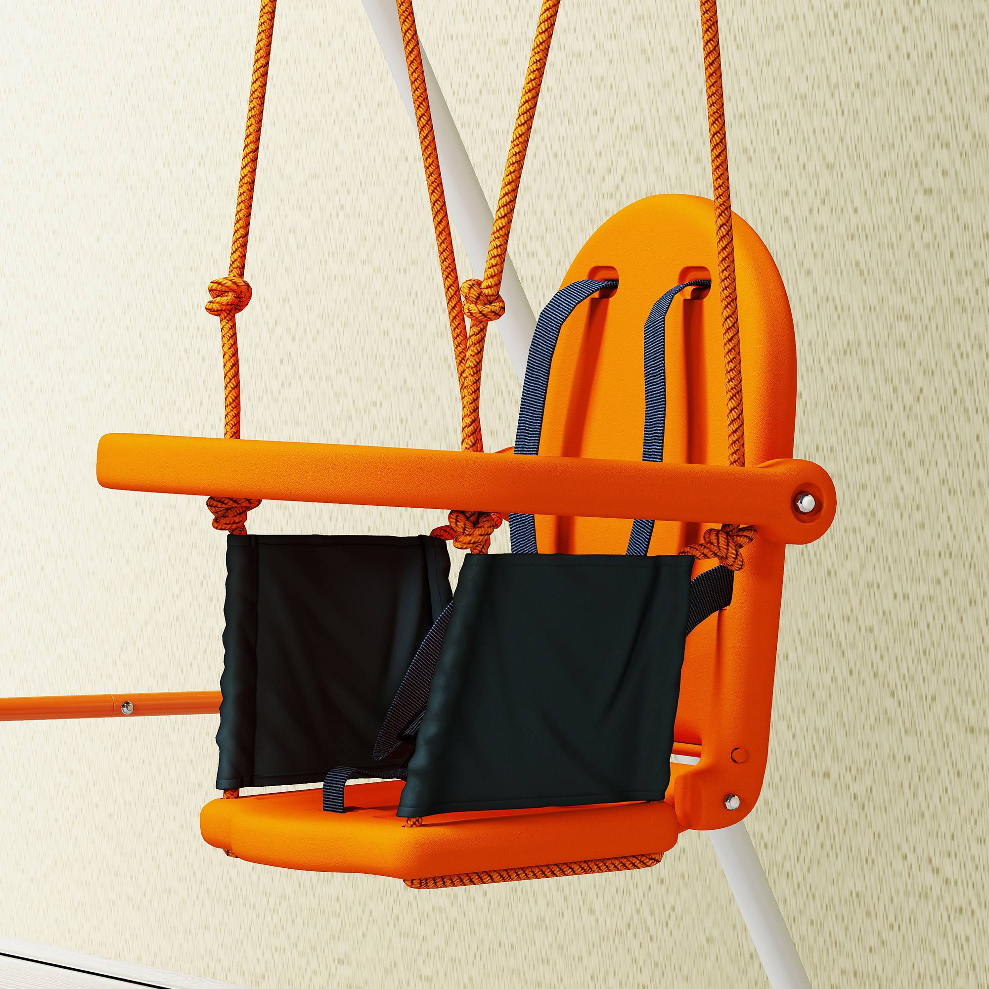 Colonne bébé orange structure acier sangle de sécurité charge max 25kg usage extérieur - Image 10