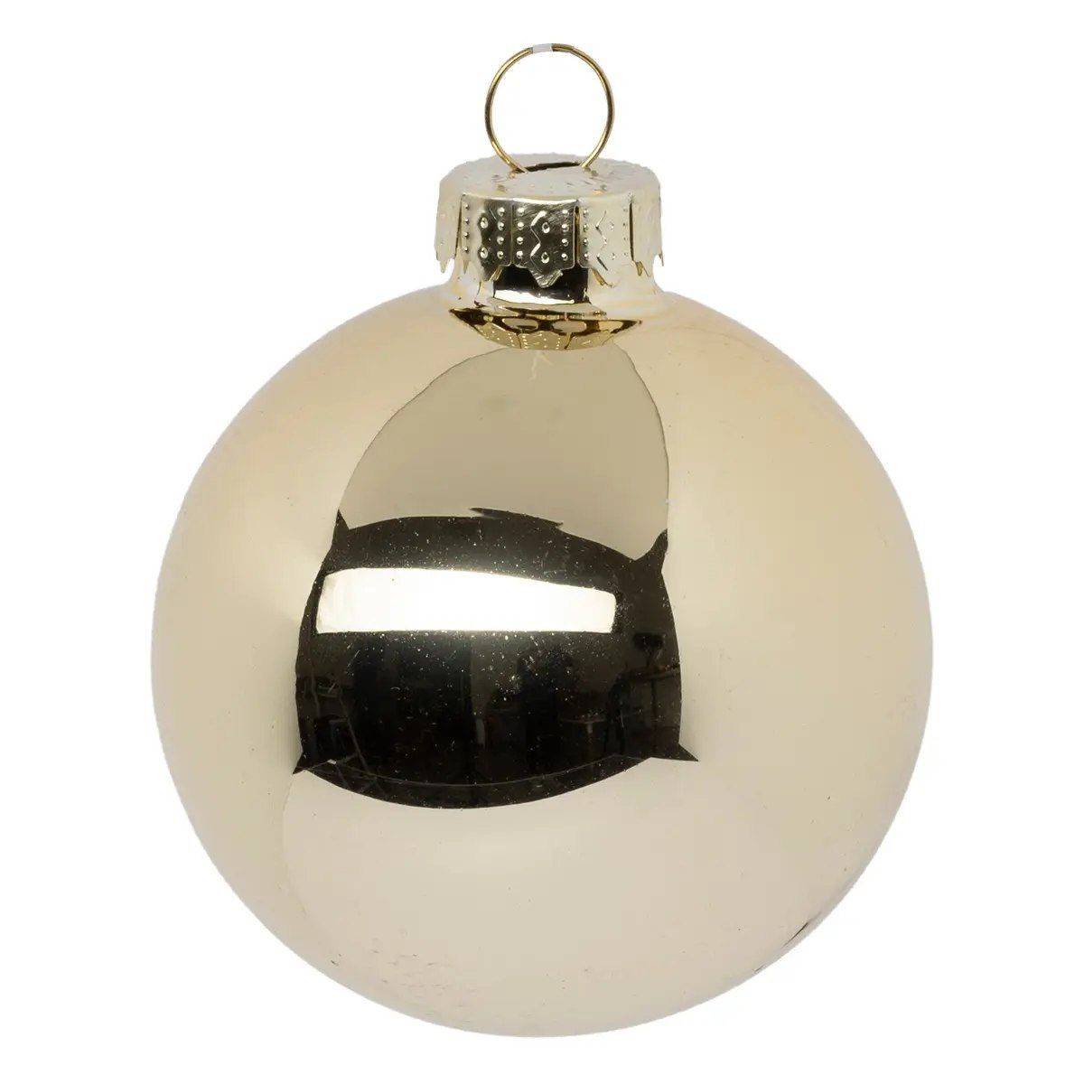 Fééric Lights & Christmas - Déco Sapin de Noël Lot de 12 Boules en Verre D 6 cm Or, Rouge et Argent - Image 6