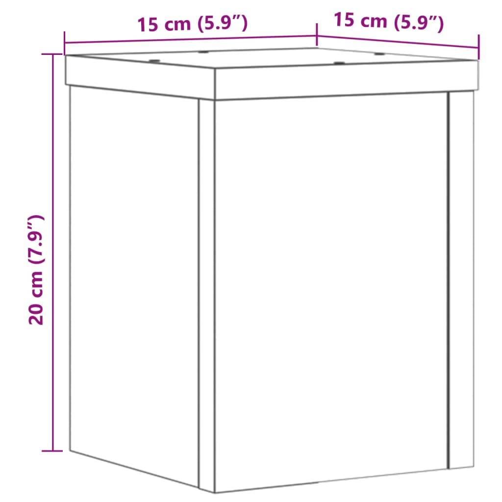Supports pour plantes meuble fleurs lot de 2 artisanal bois d'ingénierie marron - Image 8