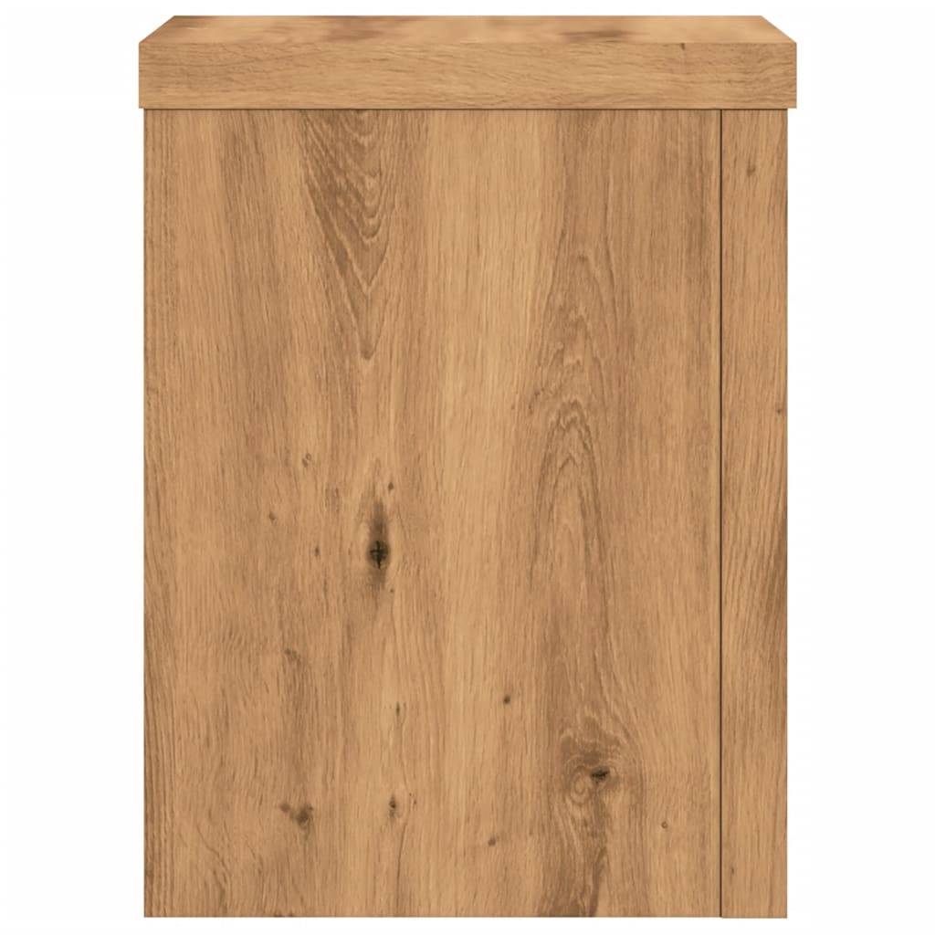 Supports pour plantes meuble fleurs lot de 2 artisanal bois d'ingénierie marron - Image 3