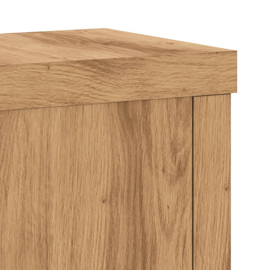 Supports pour plantes meuble fleurs lot de 2 artisanal bois d'ingénierie marron - Image 6