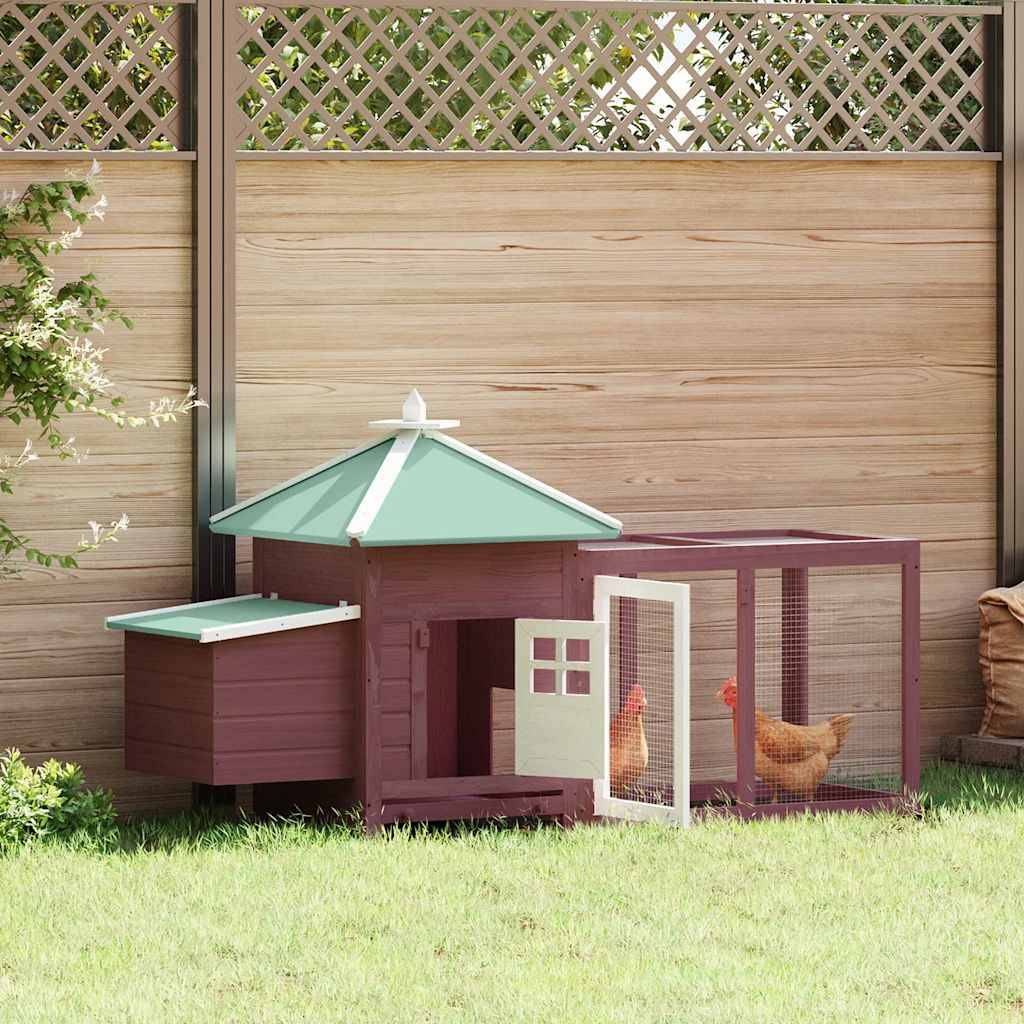 Vidaxl - Poulailler avec nichoir Moka 190x72x102 cm Bois de sapin massif vidaXL 170982 - Image 1