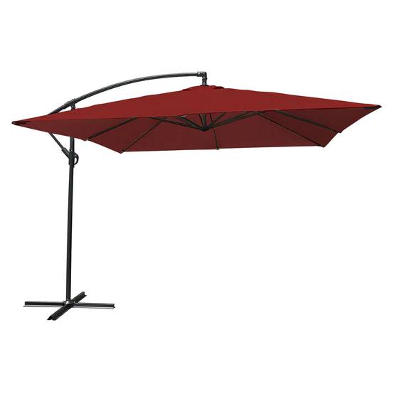 Parasol déporté MOLOKAI carré 2,7x2,7m rouge - HAPPY GARDEN - Image 1