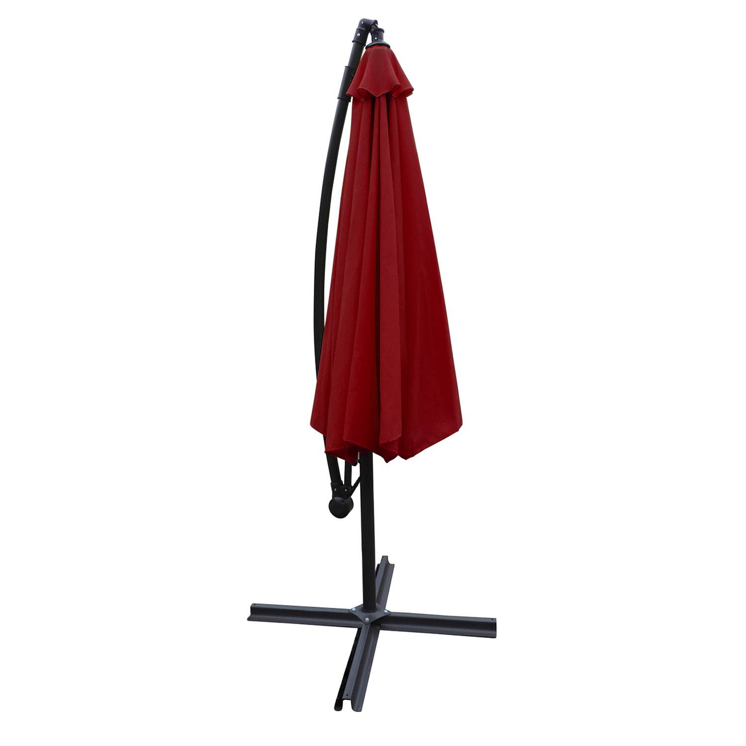 Parasol déporté MOLOKAI carré 2,7x2,7m rouge - HAPPY GARDEN - Image 2