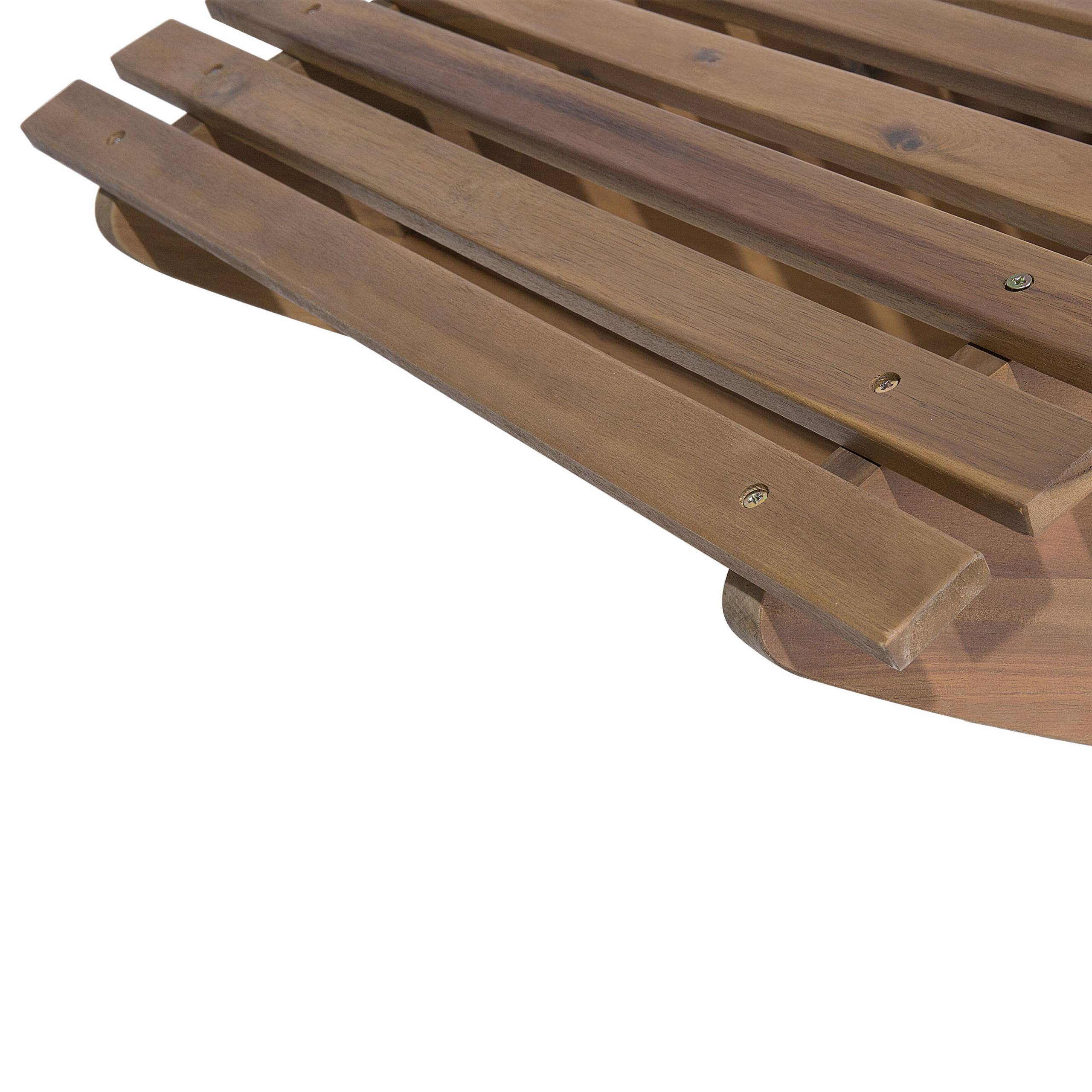 Beliani - Bain de Soleil Chaise Longue de Jardin en Bois d'Acacia avec Coussin Rouge Matières Résitantes et Fonction Bascule Design Moderne Beliani - Image 8