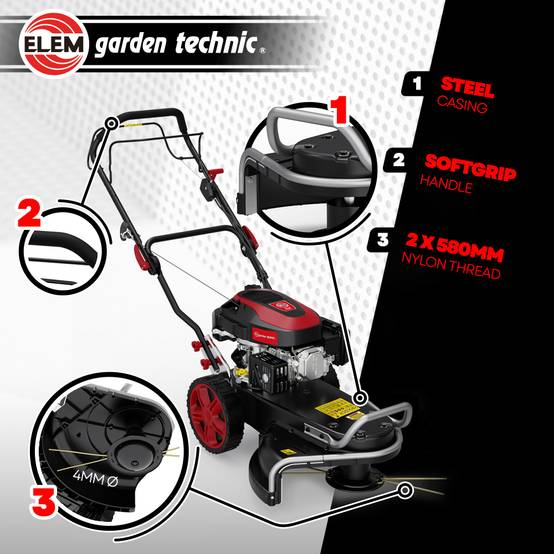 Elem Garden Technic - Débroussailleuse sur roues autotractée 173cc - Diamètre de coupe 56cm - Image 3