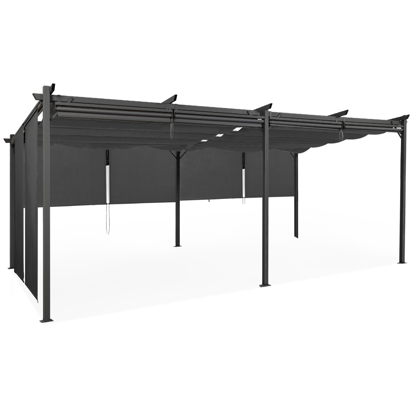 Pergola édition spéciale toit rétractable 3x6 M et 6 stores gris anthracite - Image 2